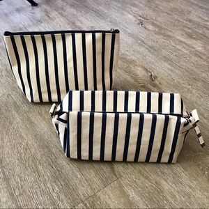 Travel Dopp & Cosmetic Bag Nautical Blue Stripes